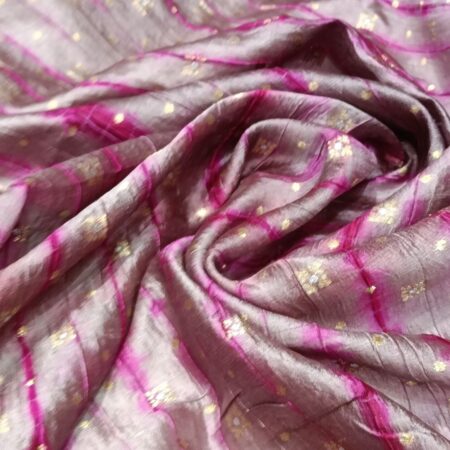 Pure Dupion Sibori Bandhani work Magenta SS202
