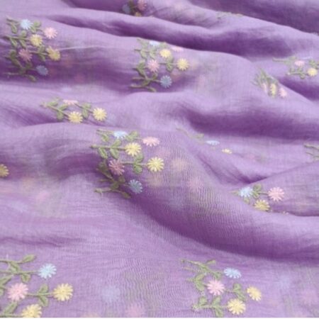 Chanderi multi thread work lavender colour - NA4376