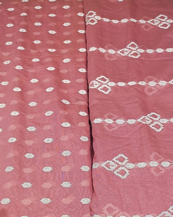 Pink Chanderi with White Thread Butti and Sequins combo set