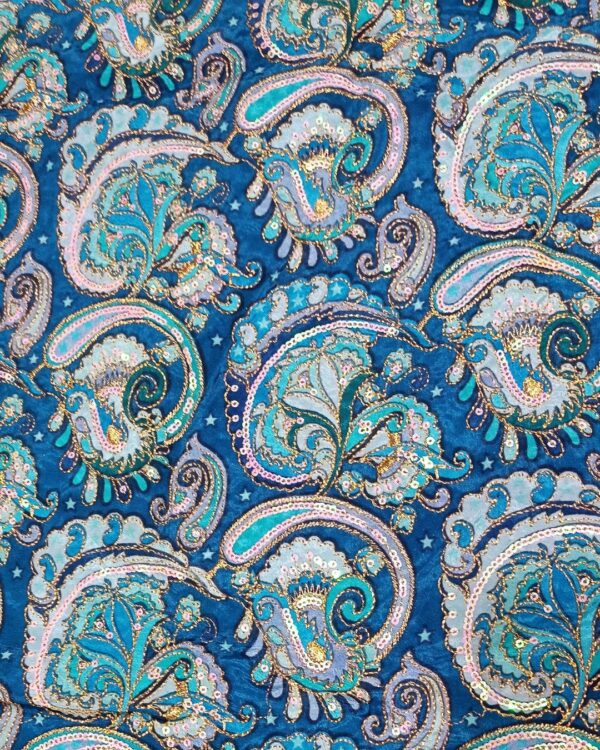 crepe position print blue colour - VF2076